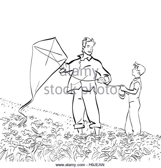 520x540 Kite Flying Stock Vector Images