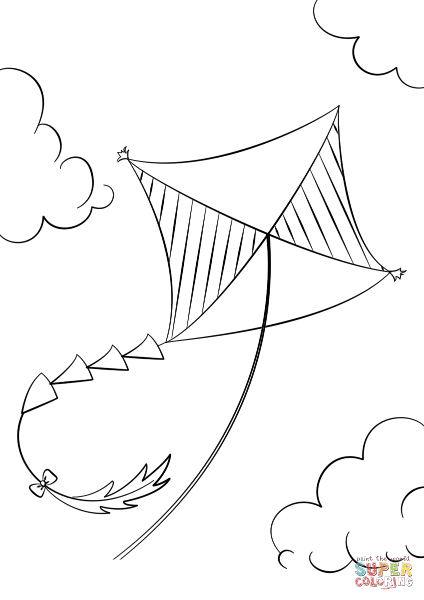 849x1200 Kite Flying Coloring Page Free Printable Coloring Pages