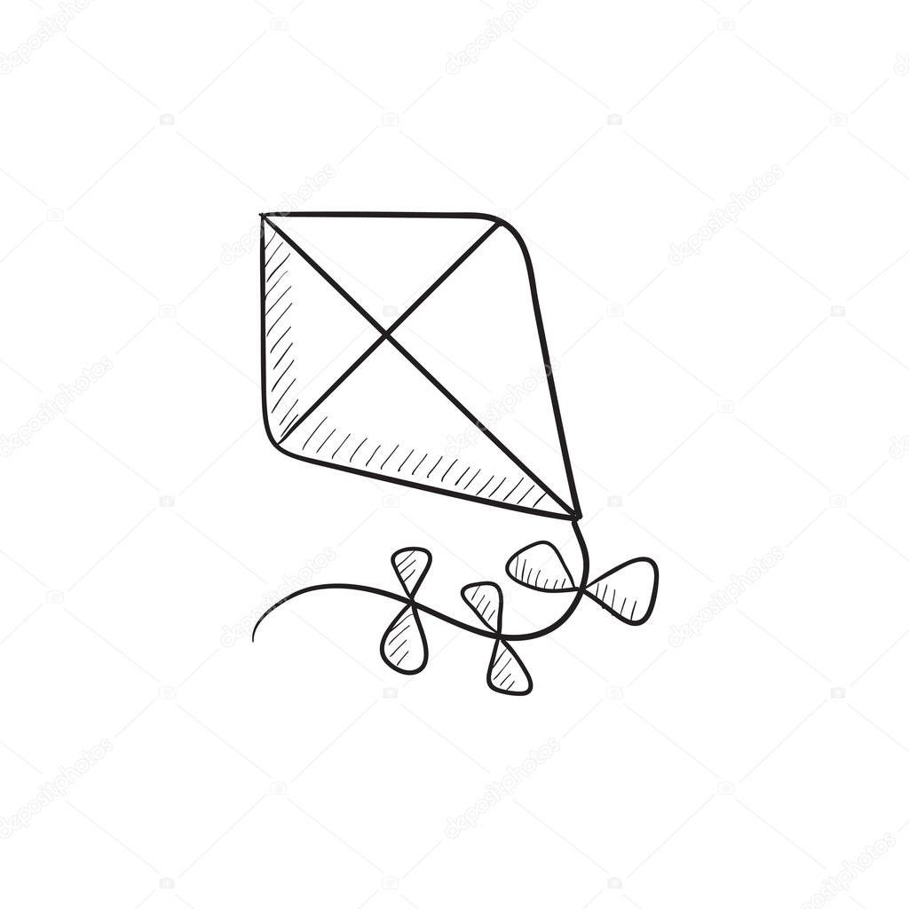 1024x1024 Kite Sketch Icon. Stock Vector Rastudio