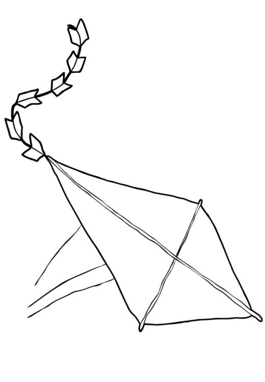 520x750 Coloring Page Kite