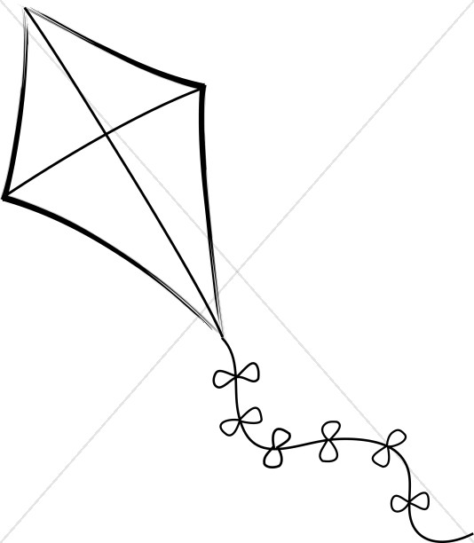 534x612 Clipart Of Kite Black And White