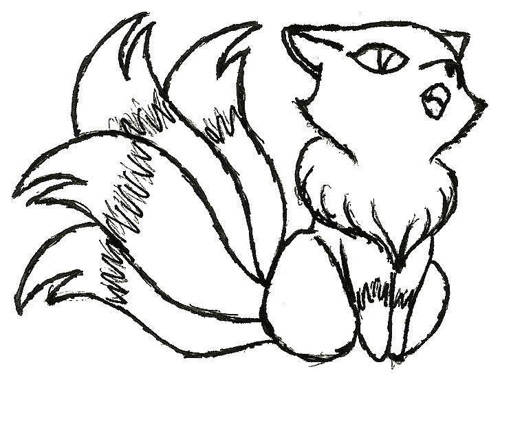 743x636 Kitsune Lineart By Nyxmelek