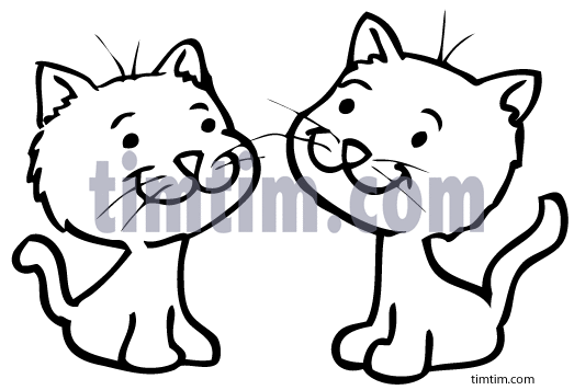 523x356 Free Drawing Of Cat Kittens Bw From The Category Pets