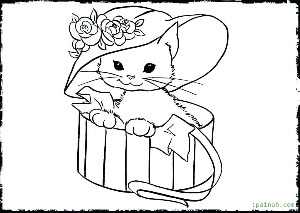1024x728 Awesome Kitten Coloring Pages Kids Free Printable Baby For Drawing