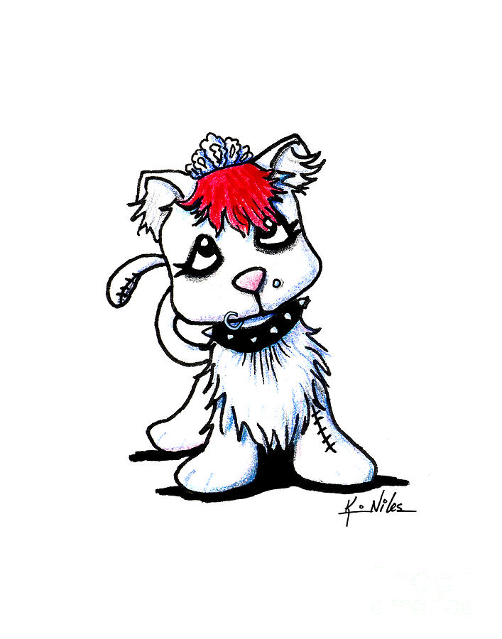 707x900 Punk Princess Kitten Drawing By Kim Niles