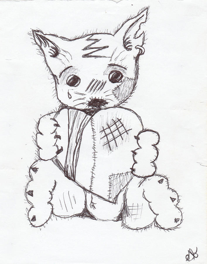 707x900 Sad Kitten Drawing By Shania Brown