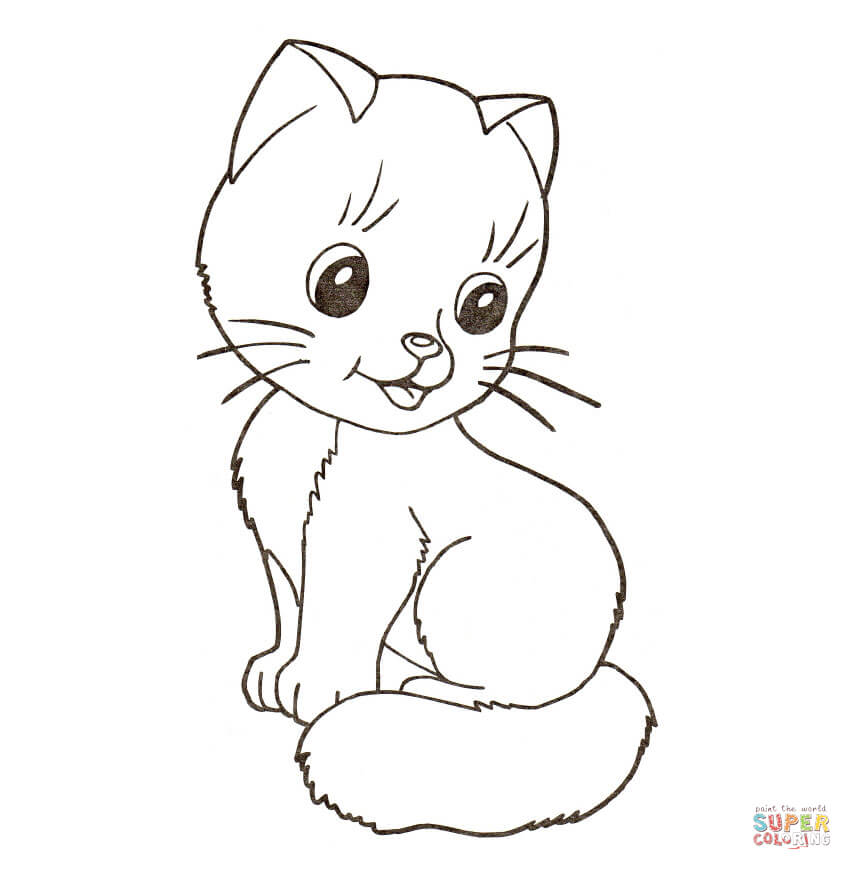 852x870 Cute Little Kitten Coloring Page Free Printable Coloring Pages