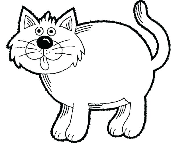 600x513 Kitty Cat Coloring Pages As Funny Cat Coloring Pages A Funny