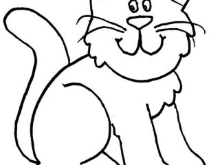 320x240 Cartoon Cat Coloring Pages A Cartoon Drawing Of Funny Kitty Cat