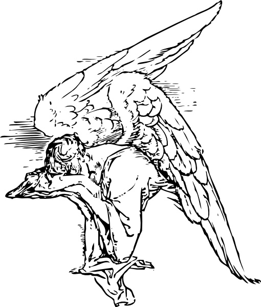 510x599 Grieving Angel Tattoo Clip Art Free Vector In Open Office Drawing