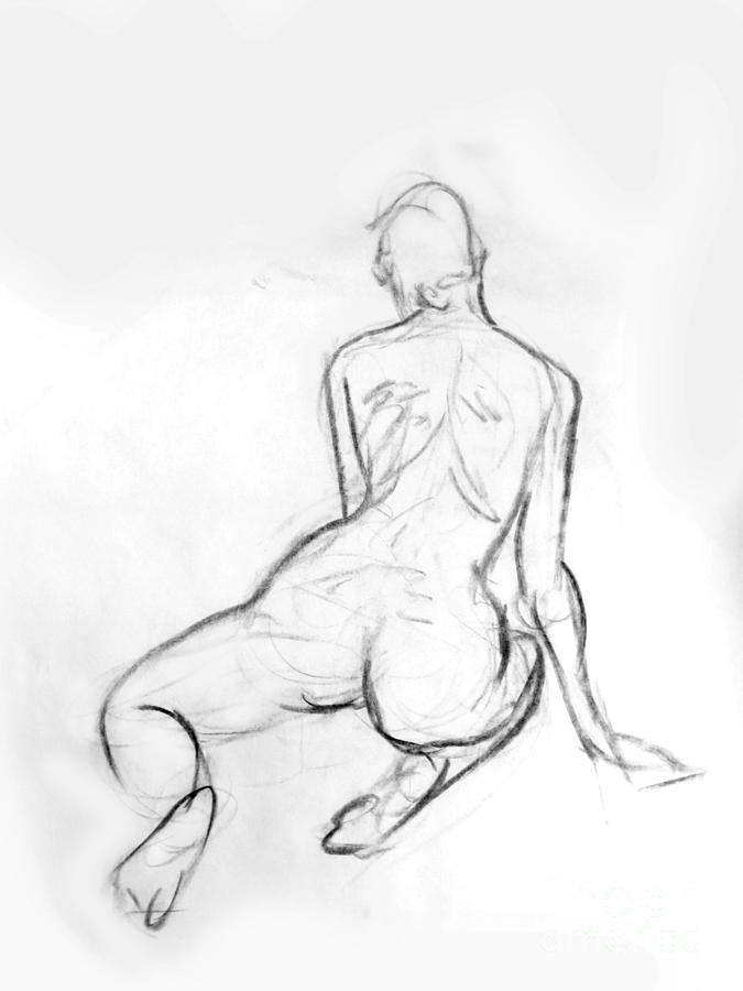 675x900 Kneeling Female Nude Drawing By Adam Long