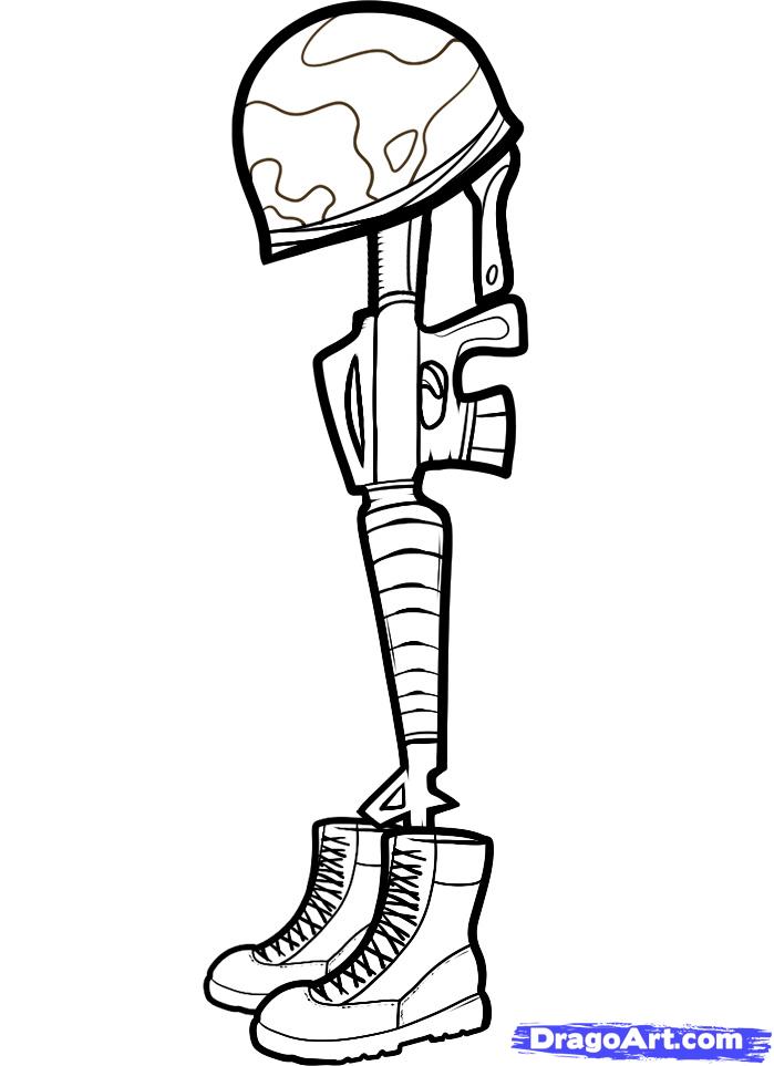 699x963 Fallen Soldier Drawing How To Draw A Battle Cross, Patterns