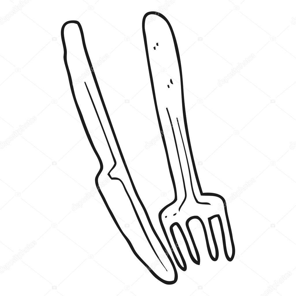 1024x1024 Freehand Drawn Cartoon Knife And Stock Vector Lineartestpilot