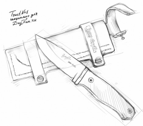 470x415 How To Draw A Knife Step By Step