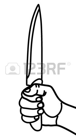 250x450 Man Holding A Knife In Hand. Vector Illustration Flat Design