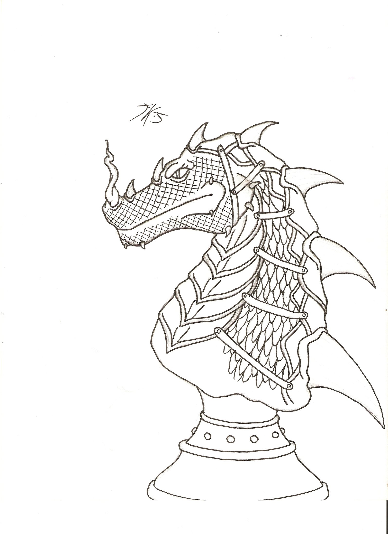 1595x2193 Dragon Chess Piece By Darkdreamsj