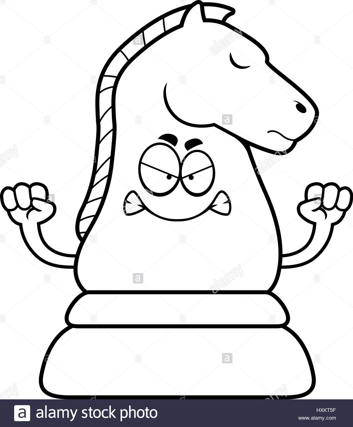 1148x1390 A Cartoon Illustration Of A Knight Chess Piece Looking Angry Stock