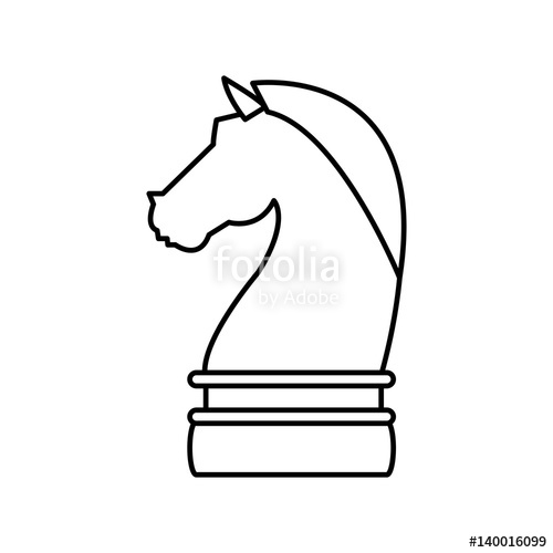 500x500 Knight Chess Piece Over White Background. Vector Illustration