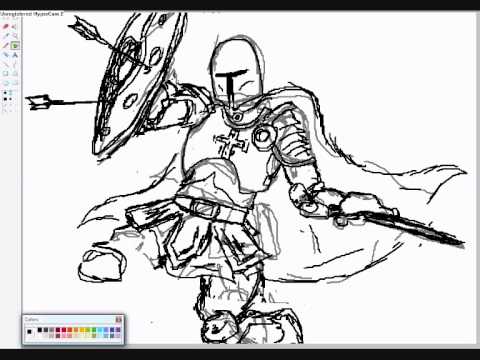 480x360 Knight Drawing (Template)