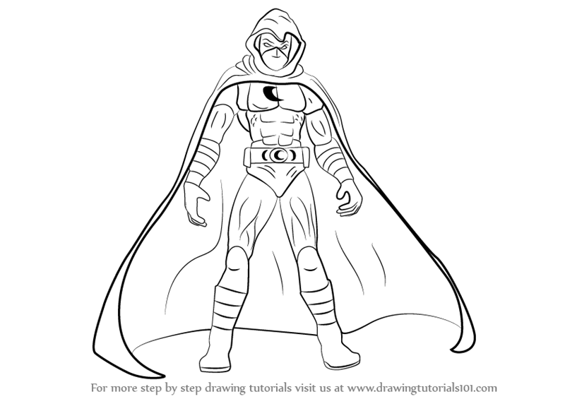 800x565 Learn How To Draw Moon Knight (Moon Knight) Step By Step Drawing