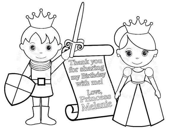 570x440 Personalized Printable Princess Prince Knight Scroll Birthday