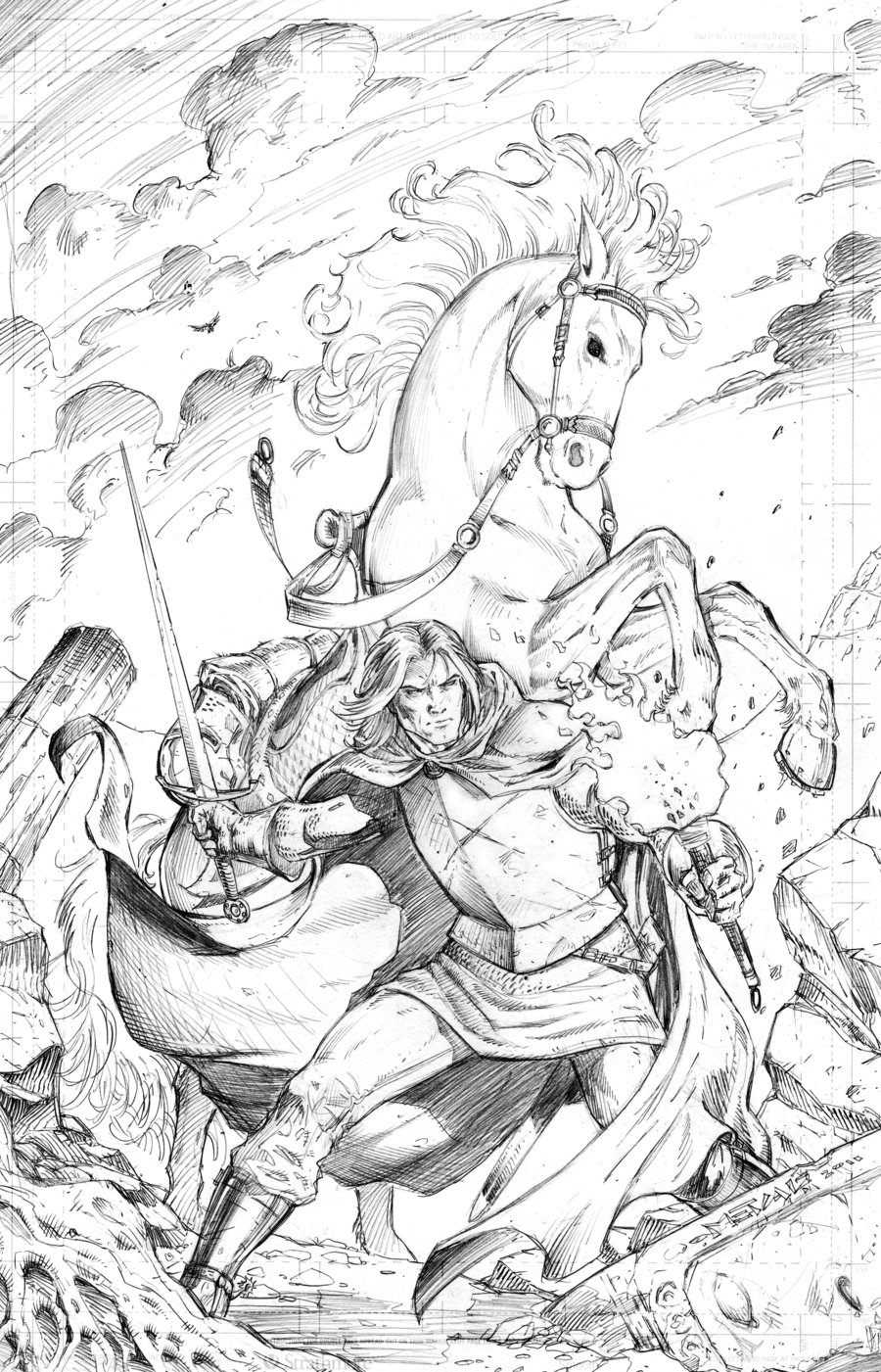 900x1401 Knight And His Horse By Jasonmetcalf