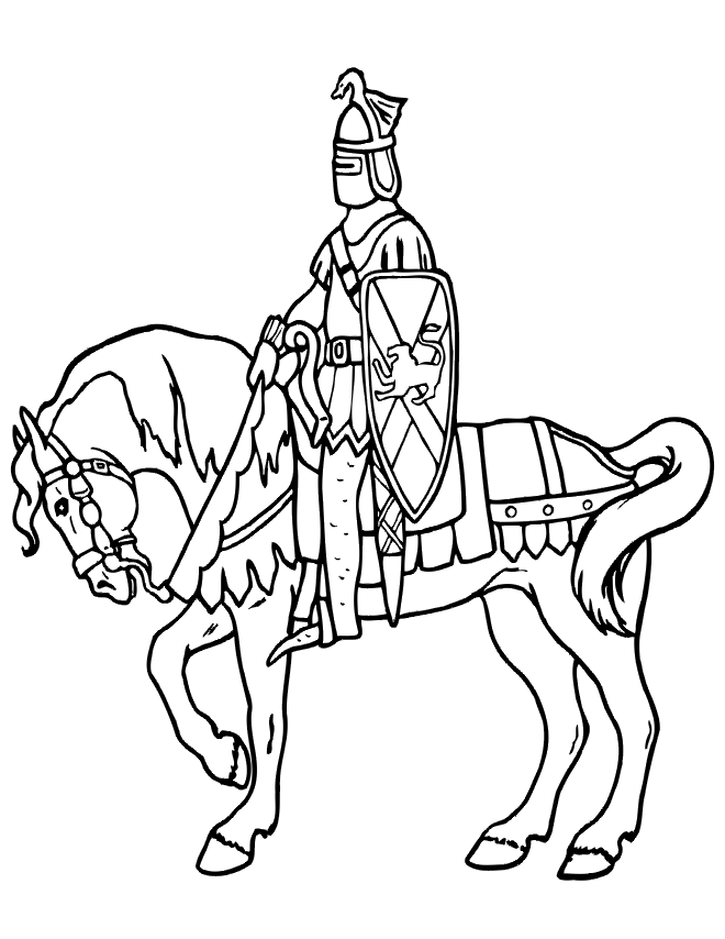 660x854 Knight On Horse Coloring Page Color Pages Knight