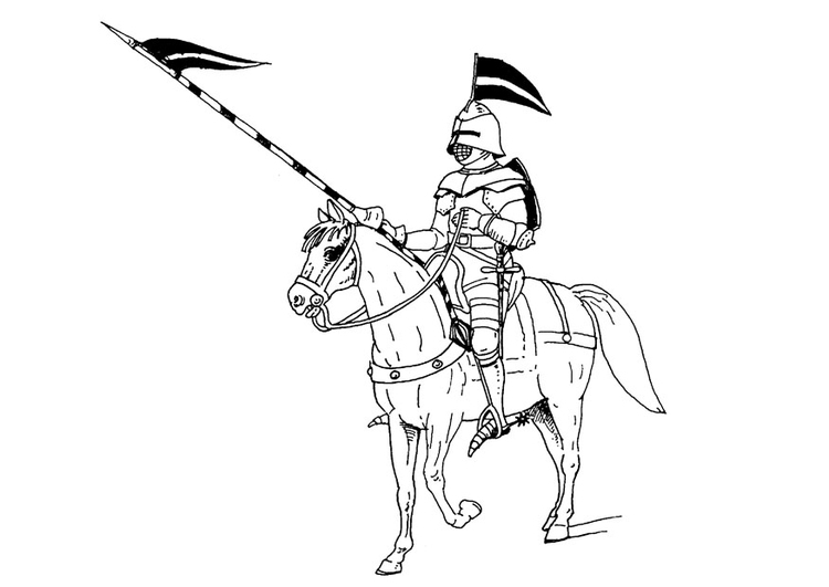 750x531 Coloring Page Knight On His Horse
