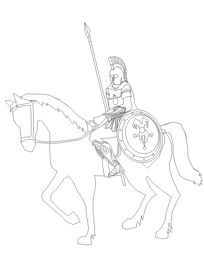 660x854 Free Horse Coloring Page Horse With Knight Lineart Hero Sword