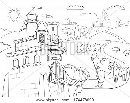 450x357 Kids Coloring Cartoon Knightly Vector Amp Photo Bigstock
