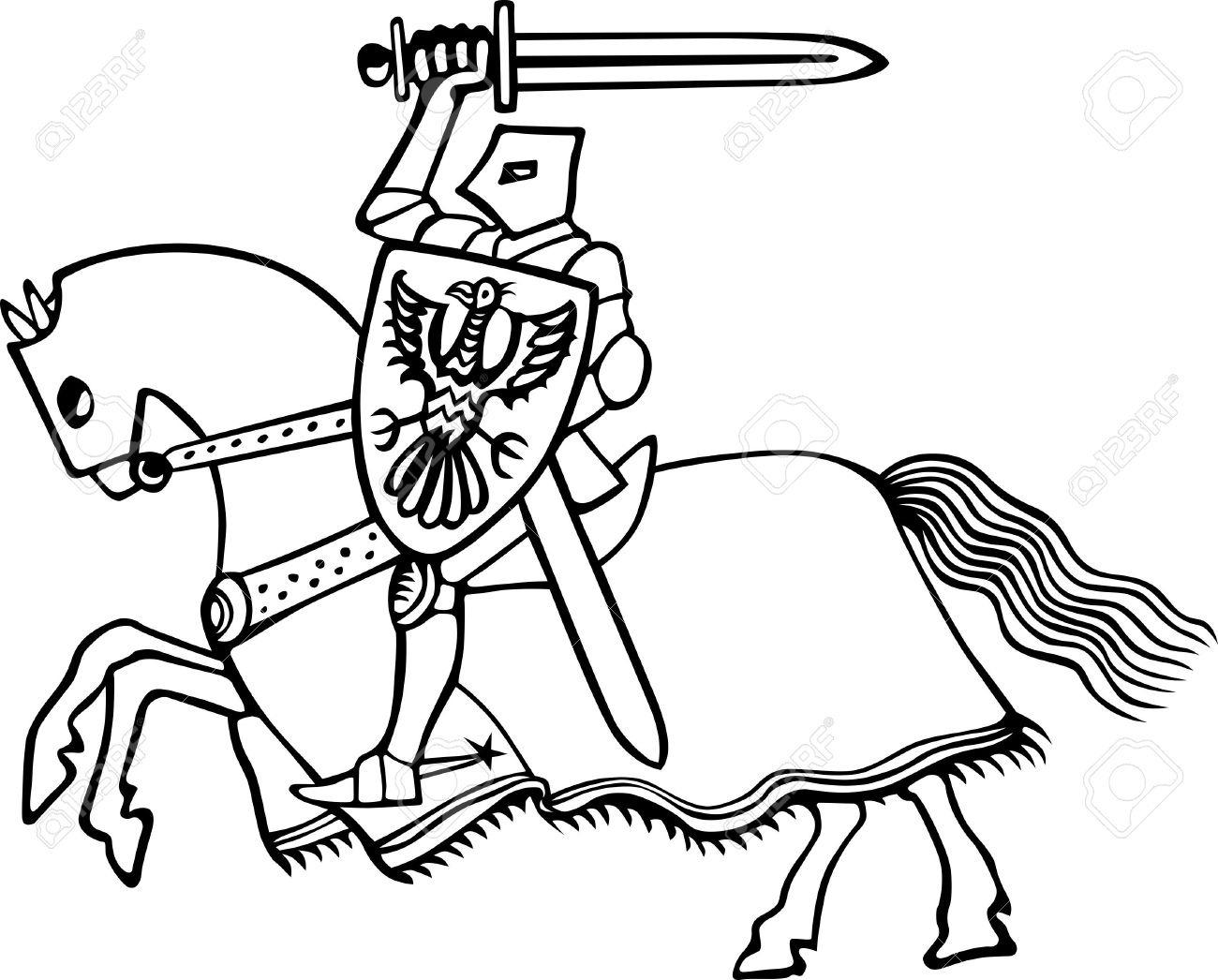 1300x1046 Knight On Horse On White Royalty Free Cliparts, Vectors, And Stock