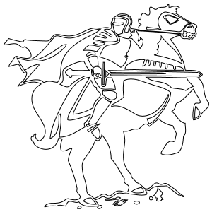 300x300 Knight On Horse Coloring Page