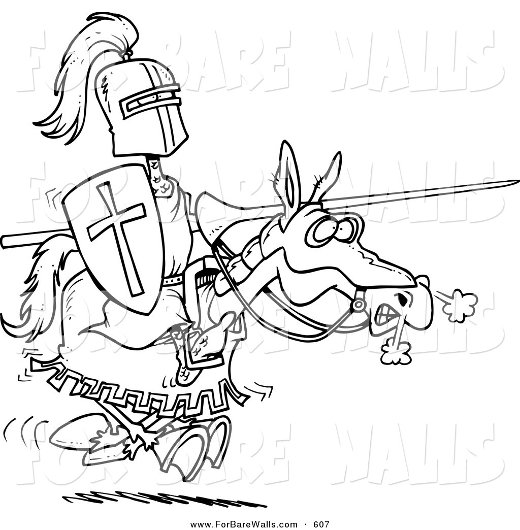 1024x1044 Printable Illustration Of A Coloring Page Of A Jousting Knight