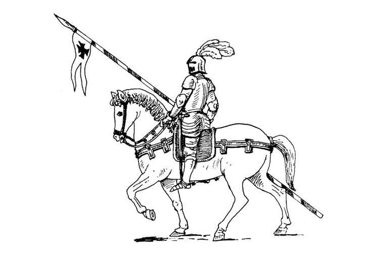 750x531 Coloring Page Knight On His Horse