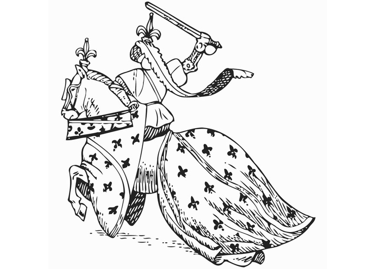 750x531 Coloring Page Knight On Horse