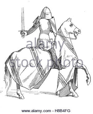 300x365 Knight On Horseback With Full Equipment, Early 14th Century,