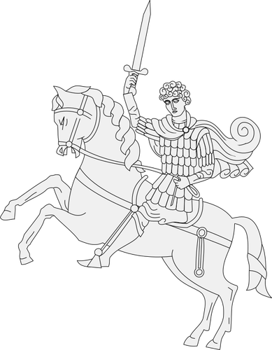 389x500 Statue Knight On Horseback Public Domain Vectors