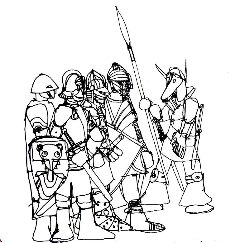 770x782 Saatchi Art Knights Drawing By Miki Sandorov