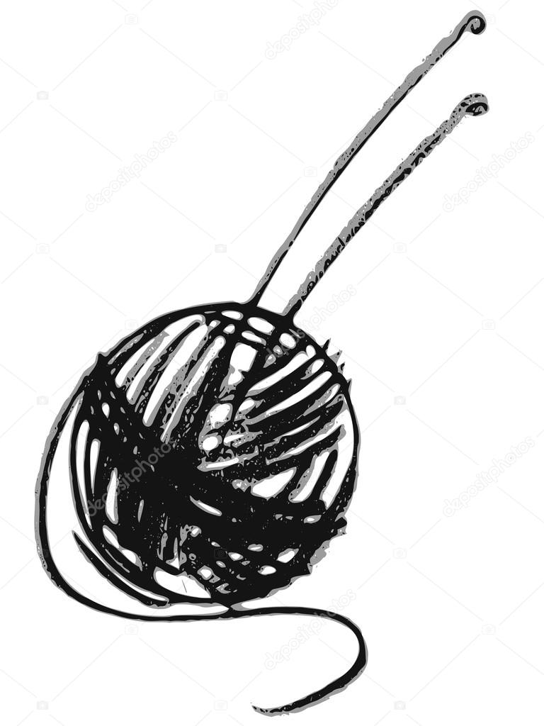 768x1024 Ball Of Yarn And Knitting Needles Stock Vector Vitatarpan
