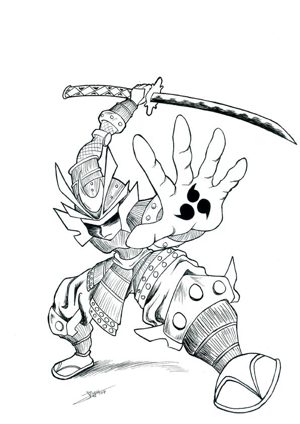 596x842 Samurai Drawings