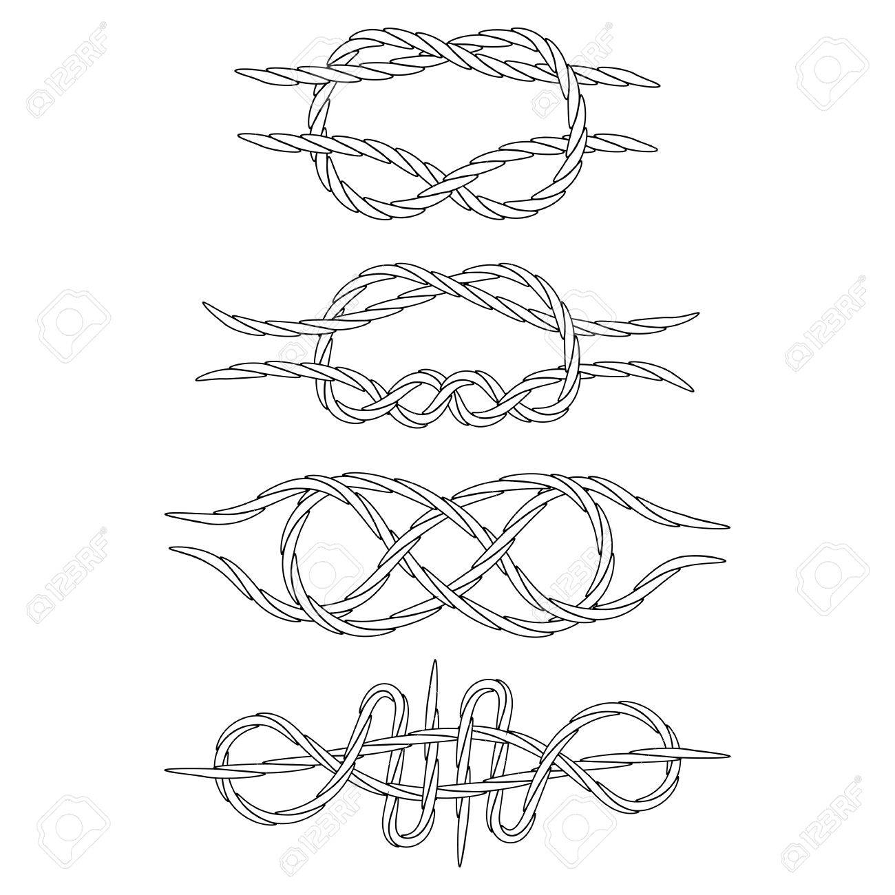 1300x1300 Knots. Doodle. Isolated. Linear Design Royalty Free Cliparts