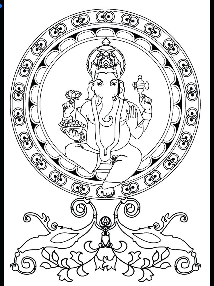 736x981 Hinduism Coloring Pages Free Coloring Page Coloring Adult