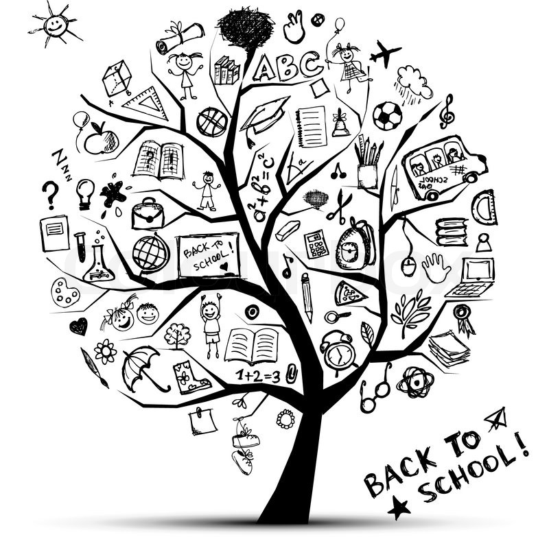800x783 Tree Of Knowledge, Concept Of School For Your Design Stock