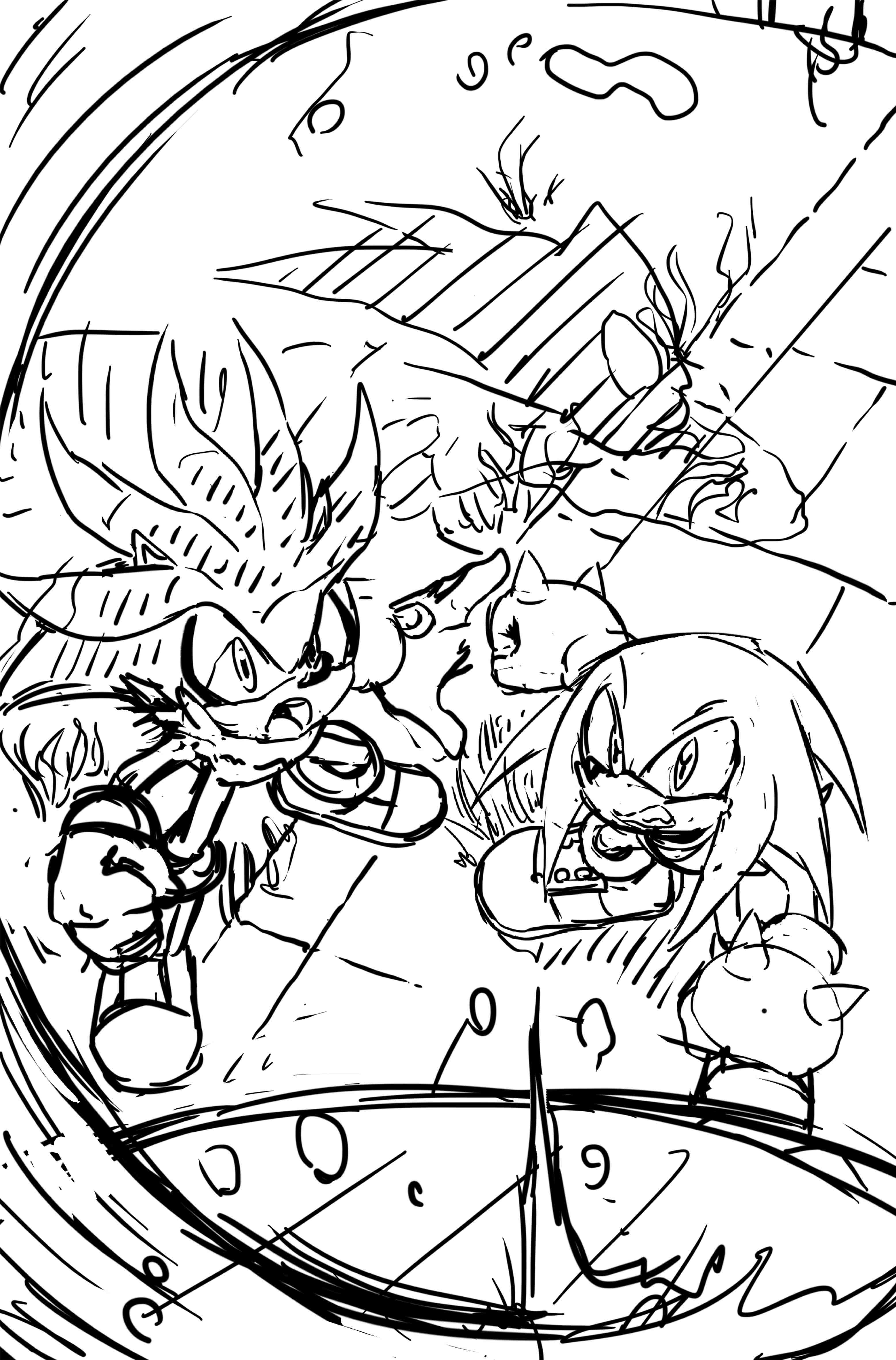 3114x4725 Forces Comic Possible Concept Sketch Of Silver And Knuckles