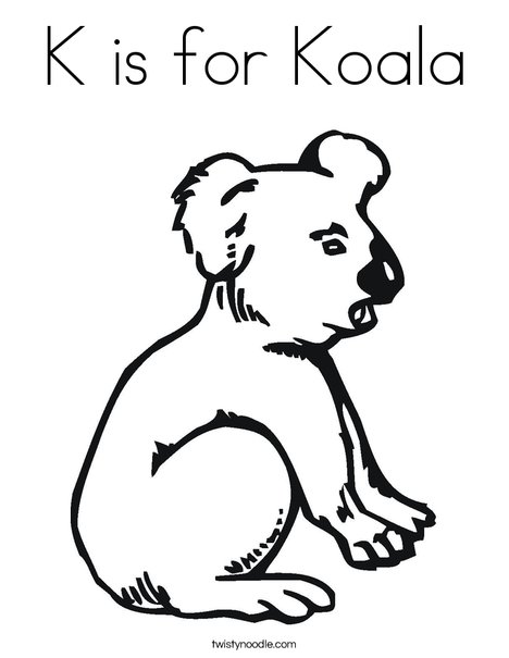 468x605 K Is For Koala Coloring Page