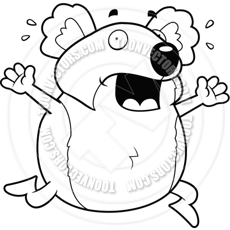 460x460 Cartoon Koala Panic (Black And White Line Art) By Cory Thoman