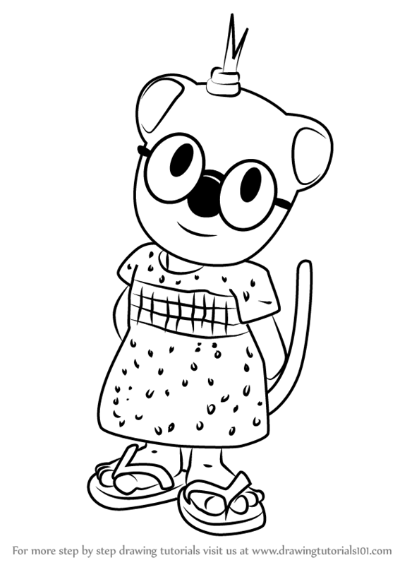 567x800 Learn How To Draw Mitzi From The Koala Brothers (The Koala