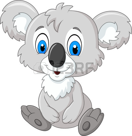 435x450 Vector Illustration Of Cartoon Adorable Koala Sitting Isolated