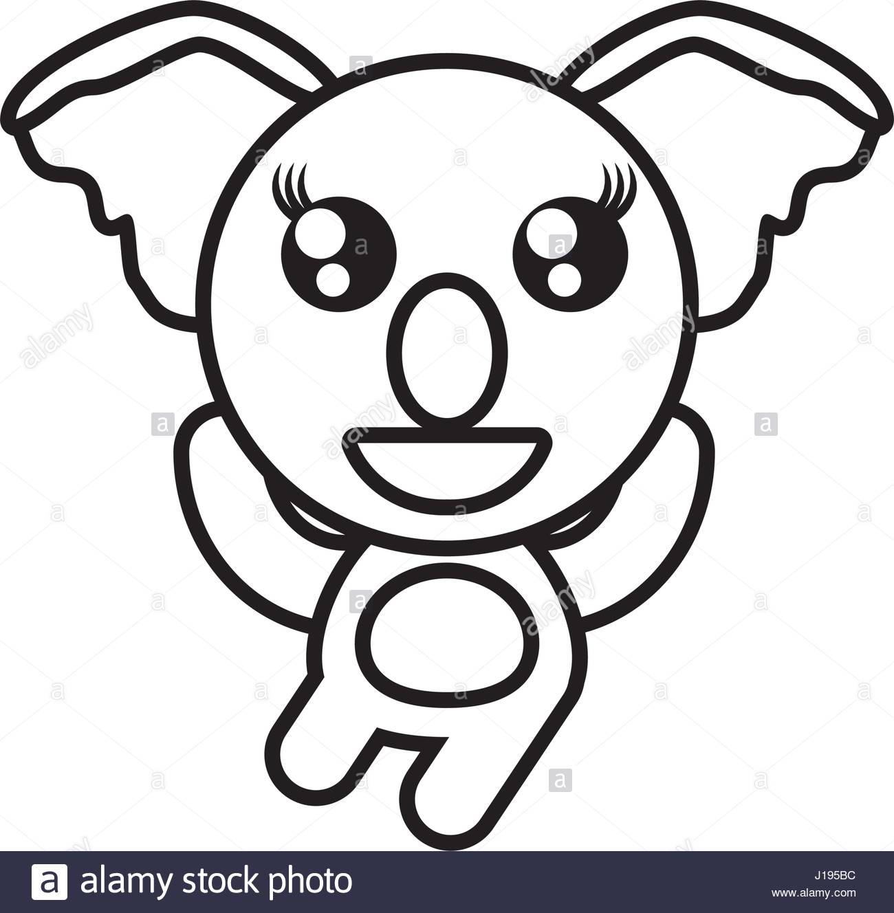 1300x1328 Cartoon Koala Animal Outline Stock Vector Art Amp Illustration