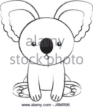300x348 Cute Sketch Draw Koala Cartoon Stock Vector Art Amp Illustration